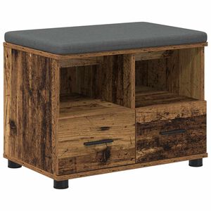 vidaXL Пейка за коридор с възглавница Старо дърво 60 x 38 x 46 см