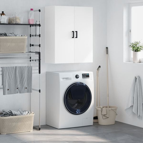 vidaXL Стенен шкаф бял 69,5x34x90 см