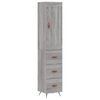 vidaXL Висок шкаф, сив сонома, 34,5x34x180 см, инженерно дърво