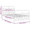 vidaXL Метална рамка за легло с горна и долна табла, бяла, 120x200 см