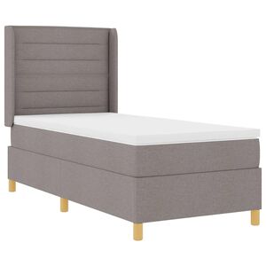 vidaXL Легло с пружинирана основа с таблото Таупе 90 x 190 cm текстил