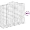 vidaXL Габионни кошници арка 15 бр 200x50x160/180см поцинковано желязо