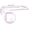 vidaXL Рамка за сенник Бял 350 x 250 cm Полиестер с PU покритие