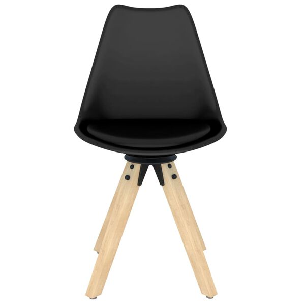 vidaXL Въртящи се трапезни столове, 2 бр, черни, PP