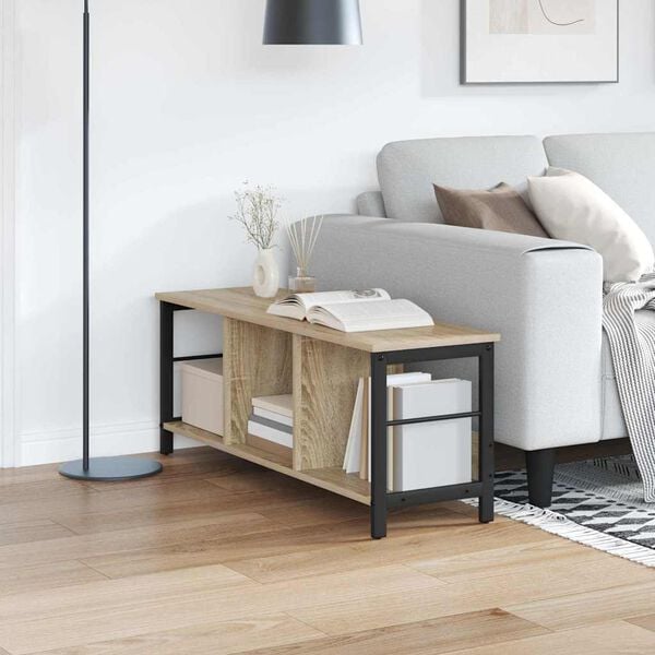 vidaXL Рафт за книги Сонома дъб 102 x 32 x 40,5 см Инженерно дърво