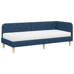 vidaXL Ъглова рамка за легло Синьо 80 x 200 cm текстил