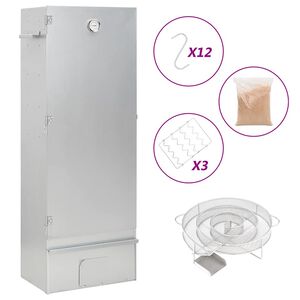 vidaXL Барбекю пещ димогенератор за студено пушене поцинкована стомана