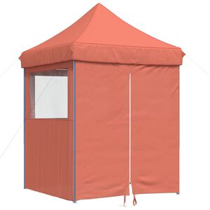vidaXL Сгъваема парти шатра pop-up с 4 странични стени теракота