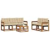 vidaXL Комплект дивани за открито 6 pcs Натурален и Бежов