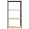 vidaXL Стелажи с 4 рафта, 2 бр, антрацит, стомана и инженерно дърво