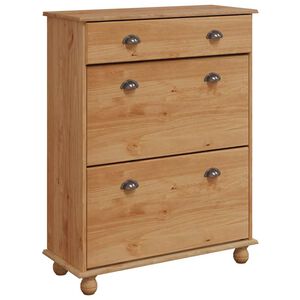 vidaXL Шкаф за обувки с чекмедже ASKIM Кафяво 85 x 35 x 108 см