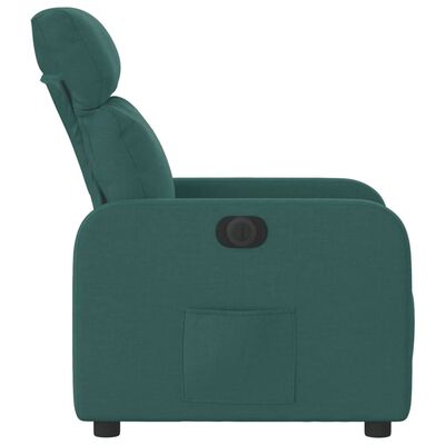 vidaXL Електрически реклайнер стол, тъмнозелен, текстил