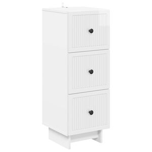 vidaXL Чекмеджетен шкаф Бял гланц 33 x 34,5 x 90 см