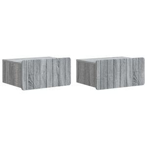 vidaXL Спален шкаф с монтаж на стена с чекмедже 2 pcs Сива сонома