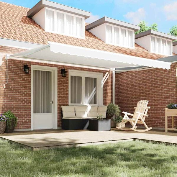 vidaXL Сенник Бяло 450 x 300 x 165 см Полиестер и метал