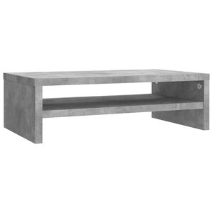vidaXL Стойка за монитор, бетонно сива, 42x24x13 см, инженерно дърво
