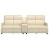 vidaXL 4-местен масажен реклайнер, кремаво, изкуствена кожа