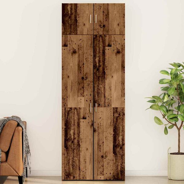 vidaXL Шкаф за съхранение 3 pcs Старо дърво