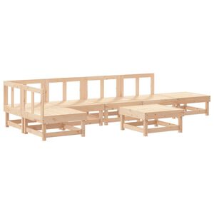 vidaXL Градински лаундж комплект, 7 части, бор масив