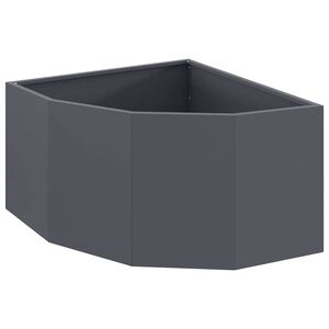 vidaXL Ъглов сандък за цветя Антрацит 60 x 60 x 35 cm Стомана