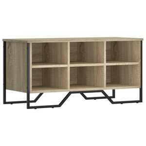 vidaXL Шкаф за обувки, сонома дъб, 90x38x45,5 см, инженерно дърво