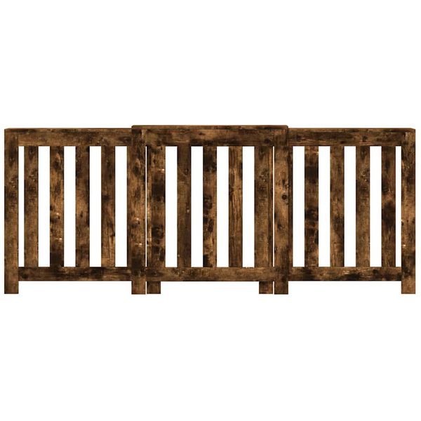 vidaXL Капак за радиатор, опушен дъб, 205x21,5x83,5см, инженерно дърво