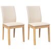 vidaXL Трапезни столове с възглавници 2 бр масивна дървесина гума