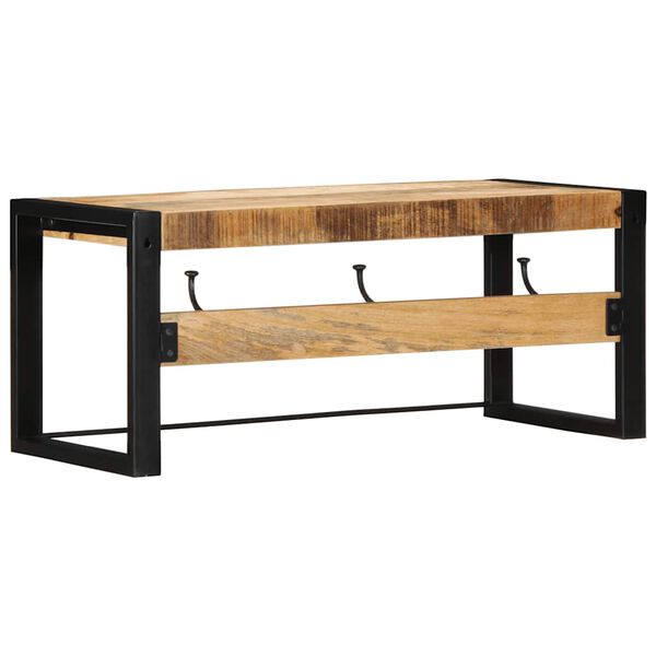 vidaXL Закачалка за палта 80x35x35 cm Масивна груба дървесина Манго