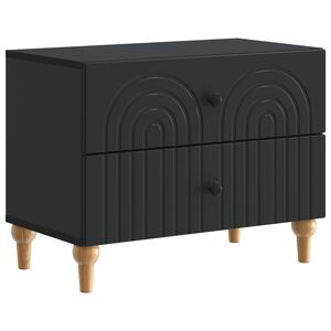 vidaXL Нощен шкаф Черно 62 x 34,5 x 48 см Инженерна дървесина