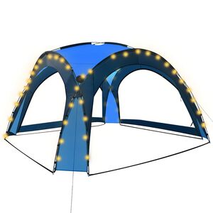vidaXL Парти шатра с LED и 4 стени, 3,6x3,6x2,3 м, синя