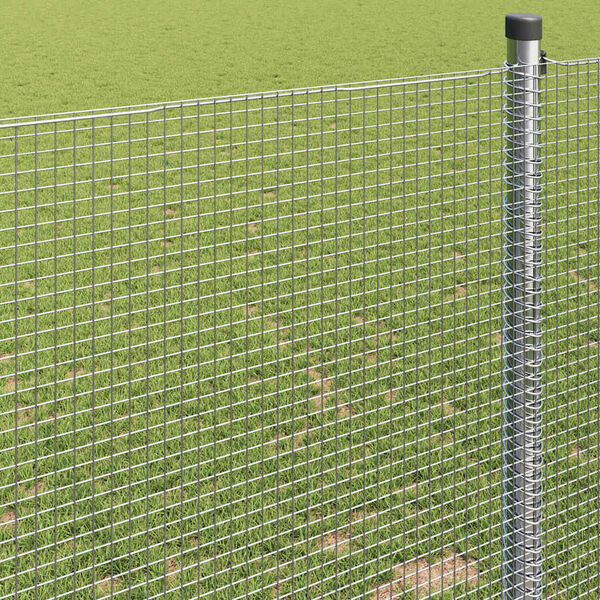 vidaXL Заварена мрежа ограда Сребрист 0.5 x 100 м Стомана