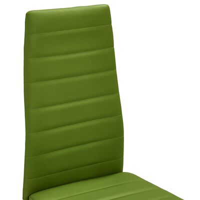 vidaXL Трапезен комплект от 5 части, изкуствена кожа, зелено лайм