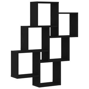 vidaXL Стенен рафт с рафт Черния дъб 78 x 15 x 93 см Инженерно дърво