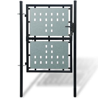 vidaXL Единична оградна врата, 100x175 см, черна