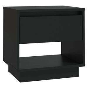 vidaXL Нощно шкафче, черно, 45x34x44 см, инженерно дърво