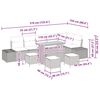 vidaXL Градински Софа Комплект с възглавница 10 pcs Бежово Полиратан