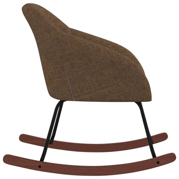 vidaXL Люлеещ се стол, кафяв, текстил