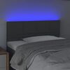 vidaXL LED горна табла за легло, тъмносива, 100x5x78/88 см, плат
