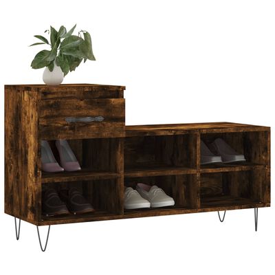 vidaXL Шкаф за обувки, опушен дъб, 102x36x60 см, инженерно дърво