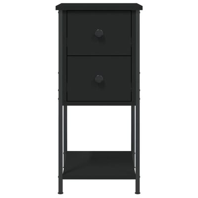vidaXL Нощно шкафче, черно, 32x42x70 см, инженерно дърво