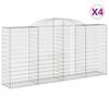 vidaXL Габионни кошници арка 4 бр 300x50x140/160 см поцинковано желязо