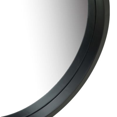 vidaXL Стенно огледало с каишка, 40 см, черно