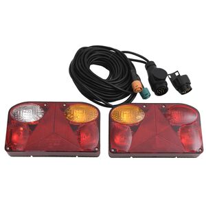 vidaXL Светлини за ремарке, 2 бр, червени, 23x6x13 см, 12V крушка