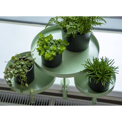 Esschert Design Подложка за растения със скоба кръгла зелена L