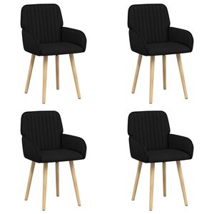 vidaXL Обедени столове 4 pcs Текстил Черно 56,5 x 50 x 87,5 см