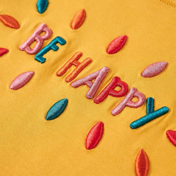 Детска тениска с дълъг ръкав, тъмна охра, 104