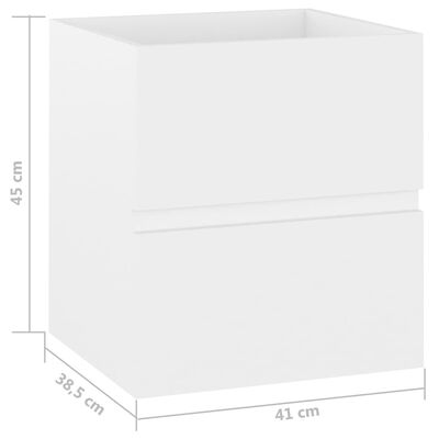 vidaXL Шкаф за мивка, бял, 41x38,5x45 см, ПДЧ