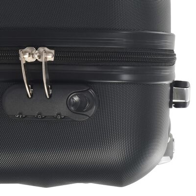 vidaXL Твърд куфар с колелца, черен, ABS