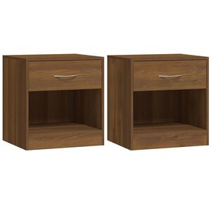 vidaXL Нощни шкафчета, 2 бр, с чекмеджета, кафяв дъб