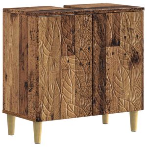 vidaXL Шкаф за мивка в баня DELFT Старо дърво 59,5 x 31,5 x 59 см